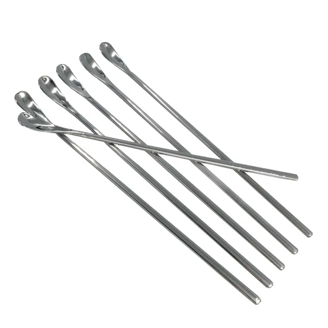 Intirilife Latte Macchiato Löffel Edelstahl 6er 22 cm Silber
