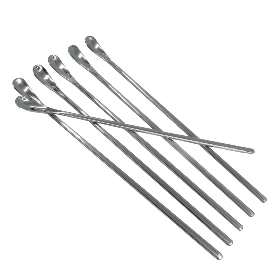 Intirilife Latte Macchiato Löffel Edelstahl 6er 22 cm Silber