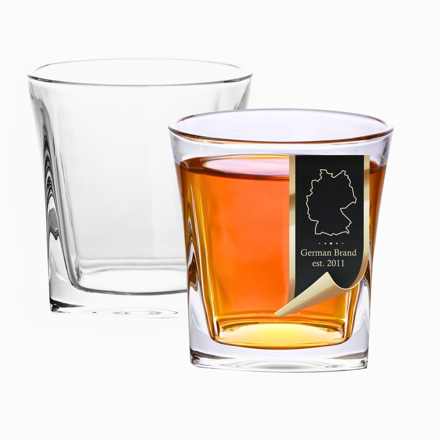 Intirilife Whisky Gläser Set Twisted 2 Stück 260 ml Kristall