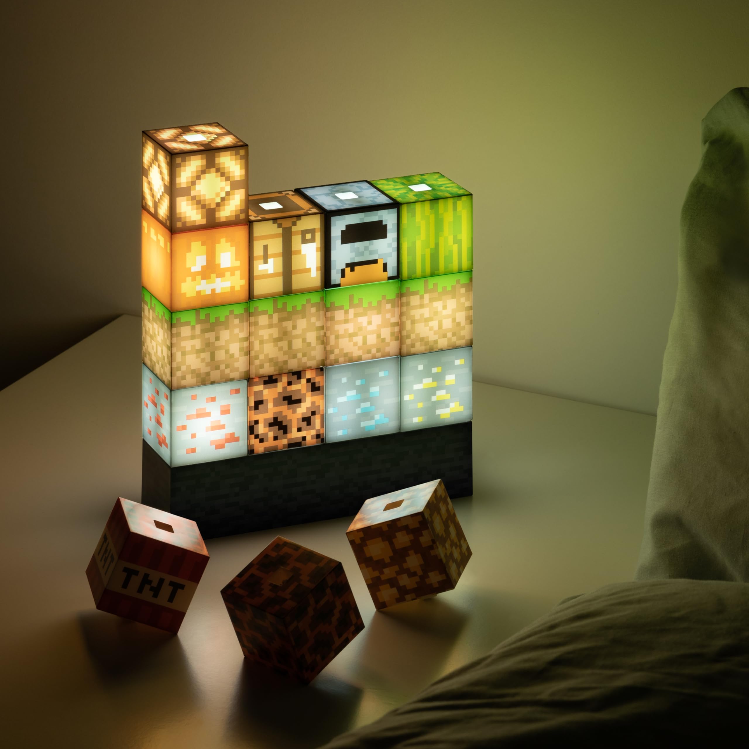Paladone Lighting Minecraft Baulampe 16 Lichtblöcke Tischlampe