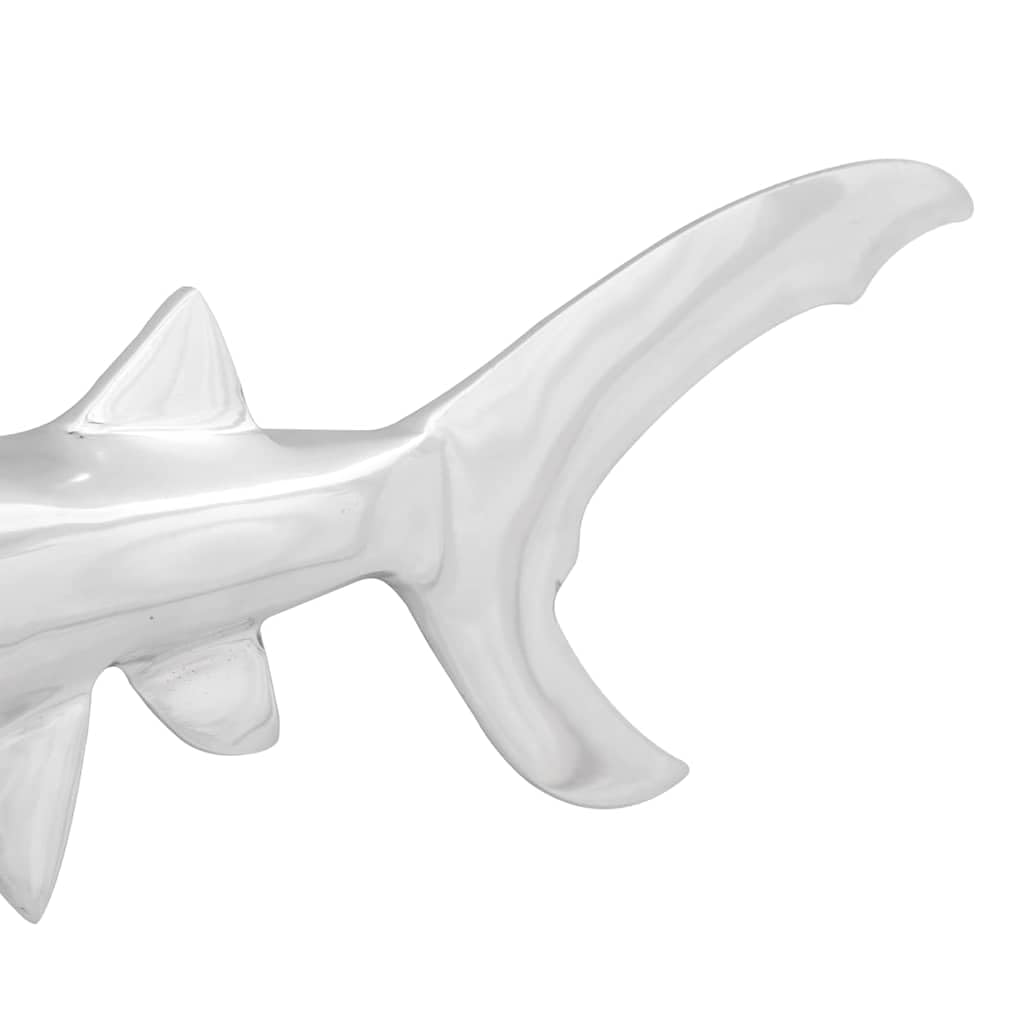 vidaXL Hai Skulptur Silber Aluminium 68 cm Deko