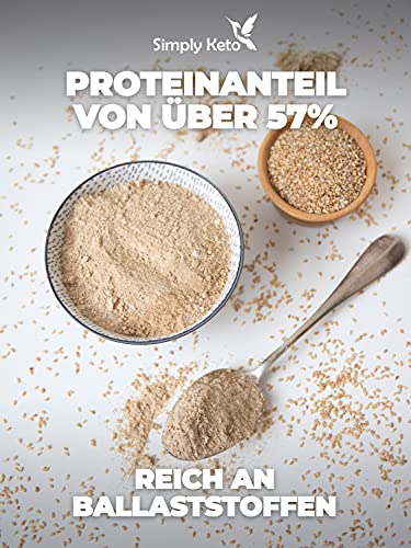 Simply Keto Sesammehl entölt 500 g Low Carb proteinreich