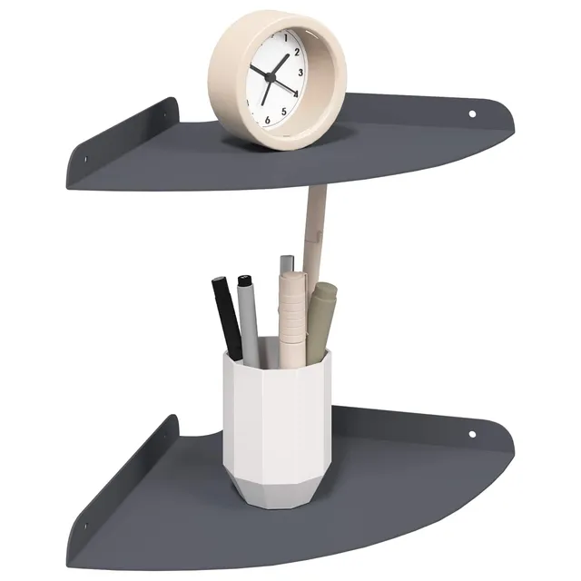 vidaXL Heim & Garten Eckregal Anthrazit Stahl 2er Set Wand