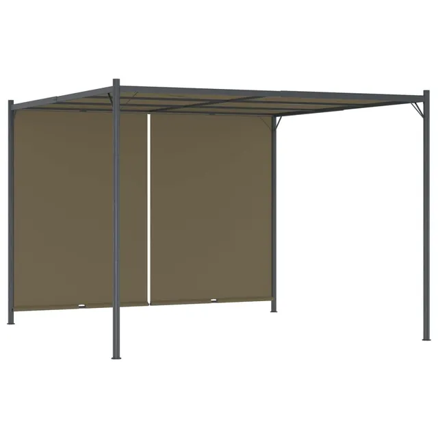 vidaXL Heim & Garten Pergola 3x3m Taupe Schiebedach Pavillon