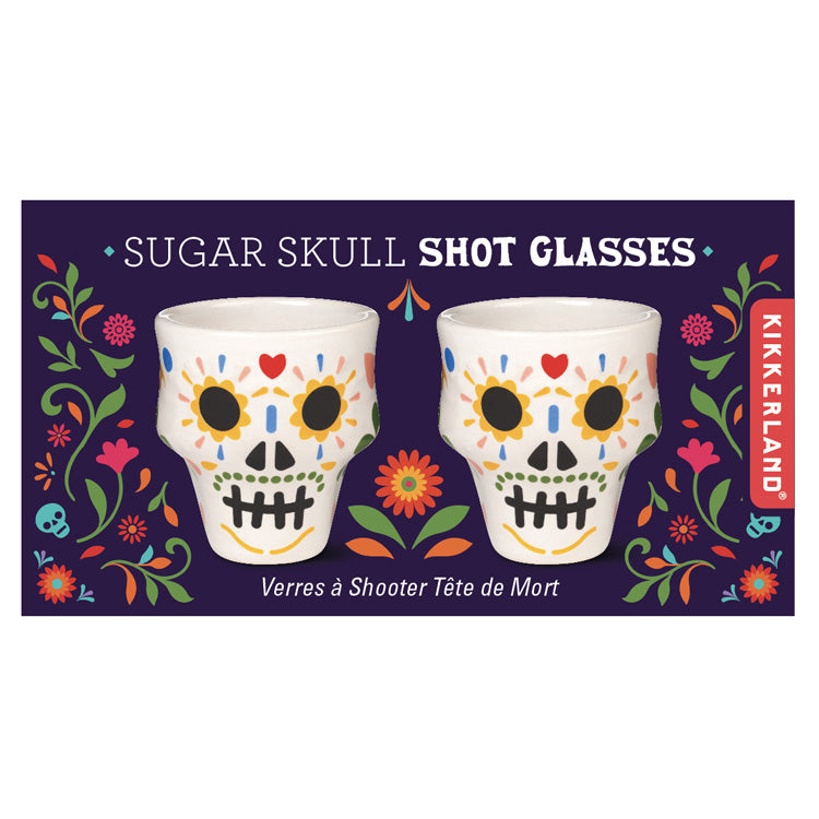 Kikkerland Kitchen Sugar Skull Schnapsgläser 2er Set Totenkopf