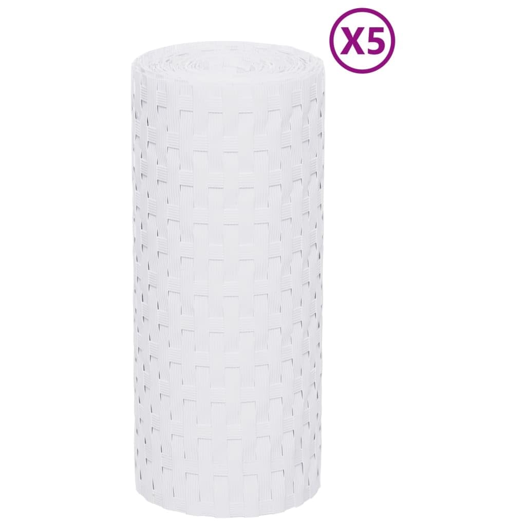 vidaXL Heim & Garten Balkon-Sichtschutz Weiß 255x19 5 Stk Rattan
