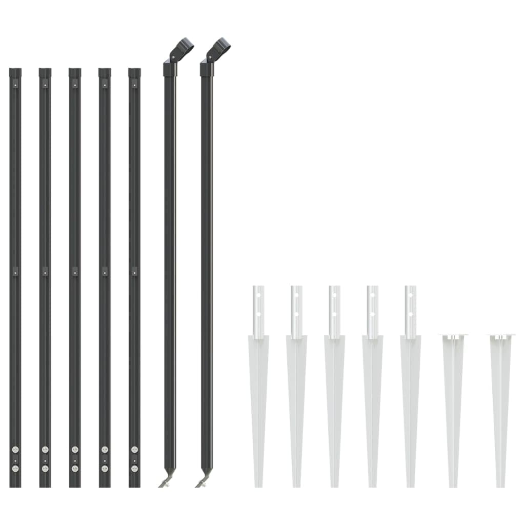 vidaXL Heim & Garten Maschendrahtzaun 0,8x10 m Anthrazit PVC