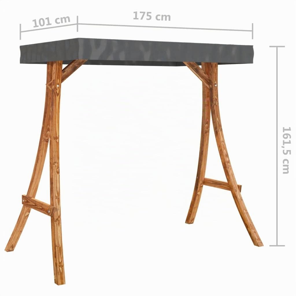 vidaXL Bugholz Schaukelgestell Holz Teak-Finish Anthrazit Dach