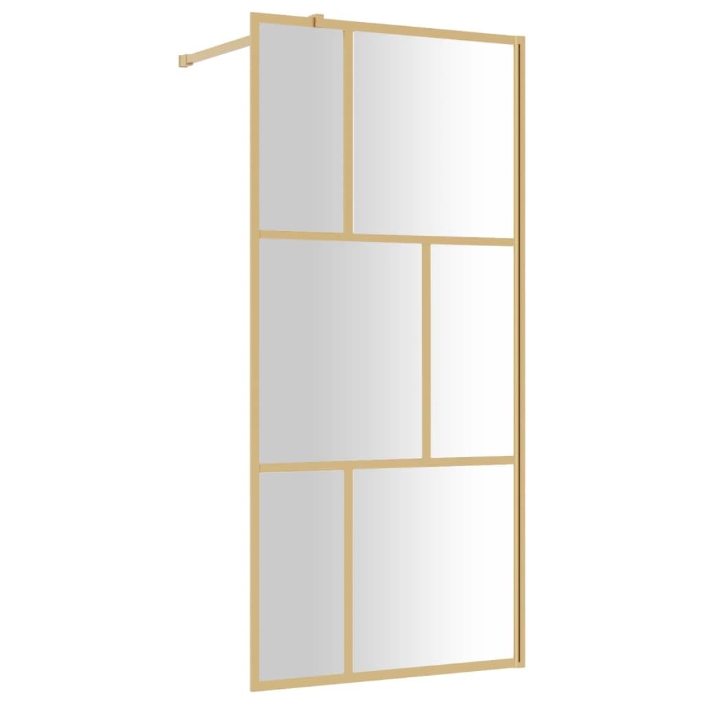 vidaXL Duschwand Gold 115x195cm ESG-Klarglas begehbar