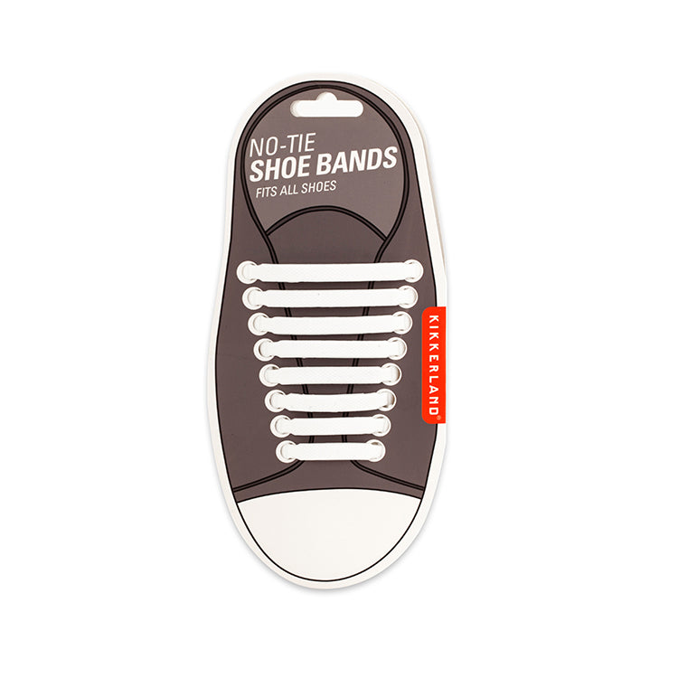 Kikkerland White No-Tie Shoe Bands Schnürsenkel Silikon weiß