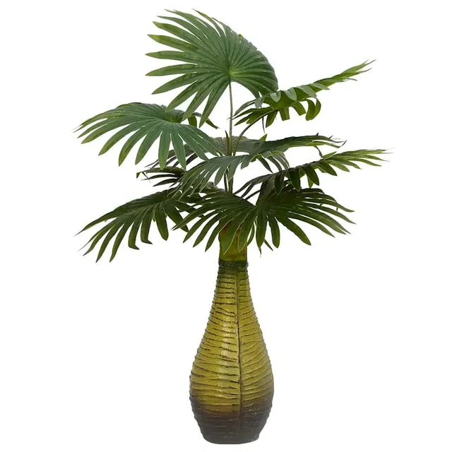 vidaXL Palme Künstlich 9 Blätter 65 cm Grün mit Topf