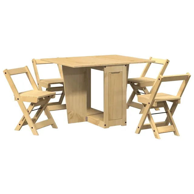 vidaXL Möbel Butterfly-Esstisch-Set 5-TLG. Wachsbraun Kiefer