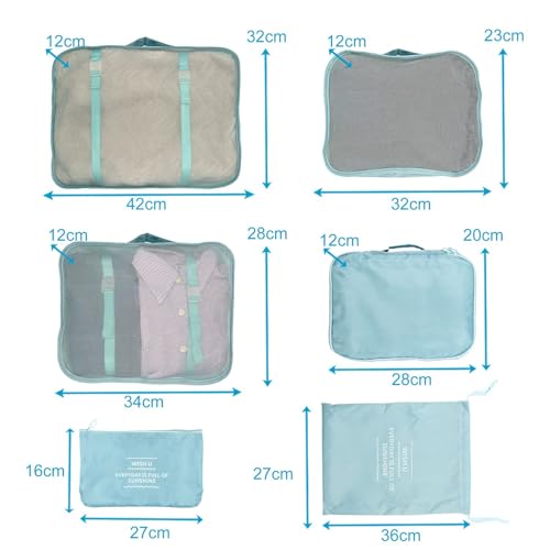 Intirilife Reiseset Babyblau 6-teilig Polyester Organizer