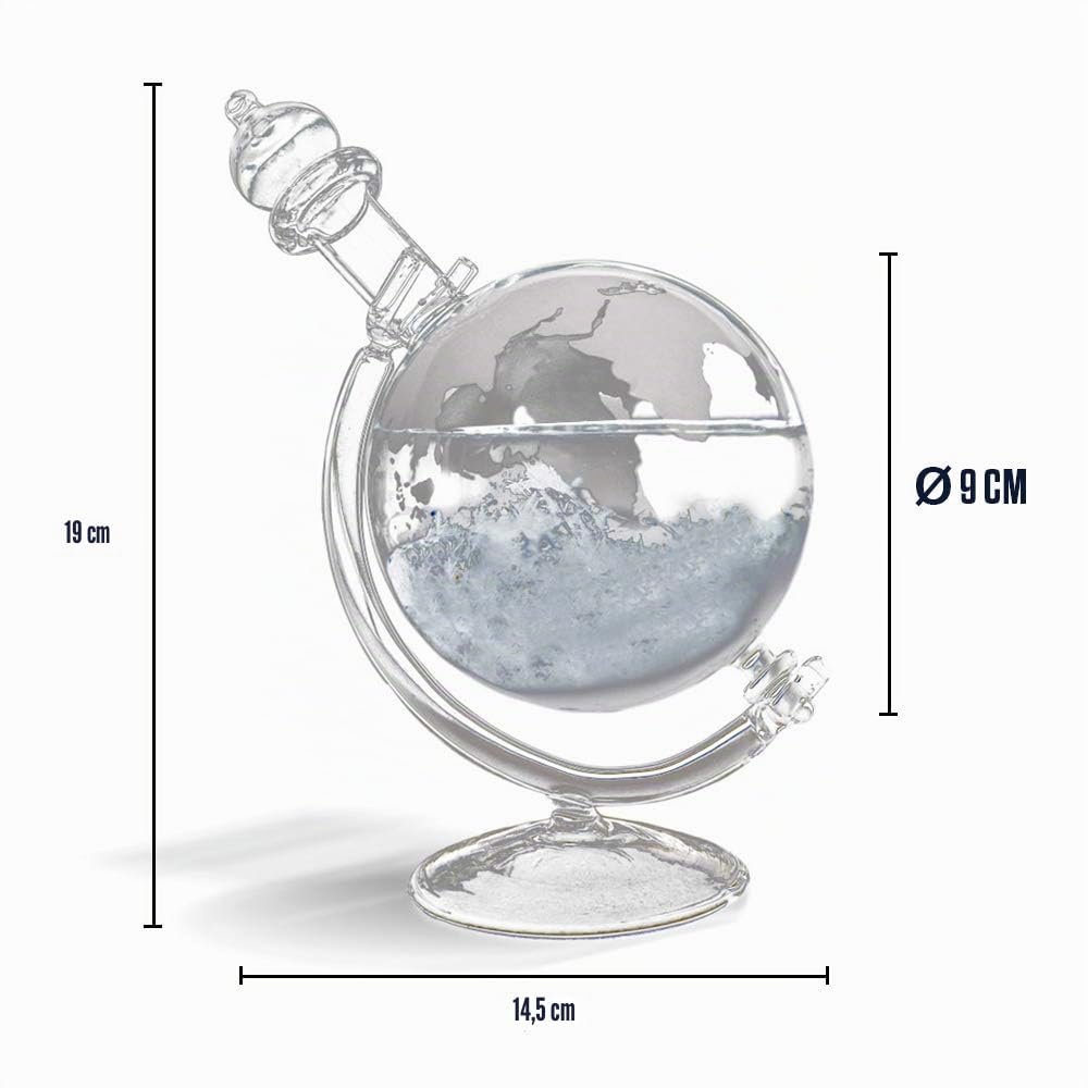 Mikamax Lifestyle Sturmkugel Glas groß mit Holzsockel 19 cm