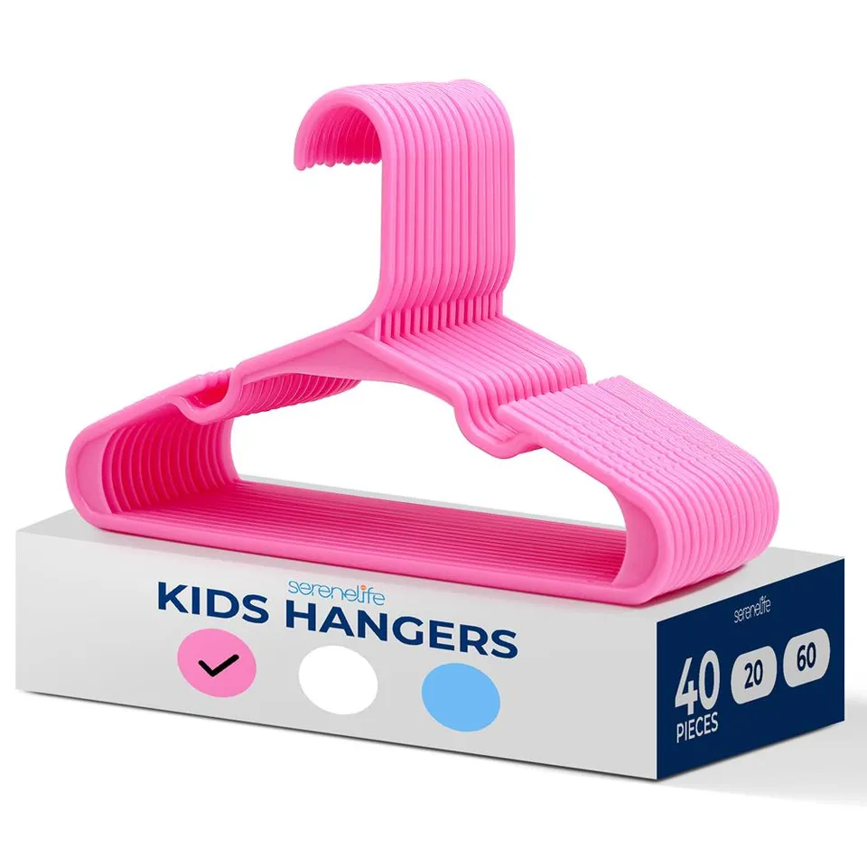 Serenelife Storage Kinderbügel 40er rosa rutschfest Kunststoff