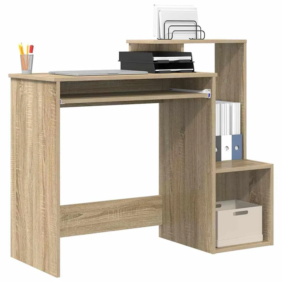 vidaXL Schreibtisch Sonoma-Eiche 106 cm Bürotisch Holzwerkstoff