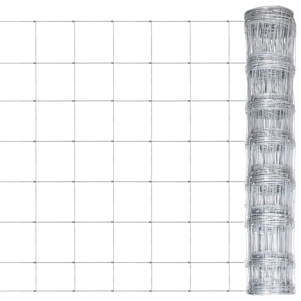 vidaXL Heim & Garten Drahtzaun Verzinkt 50x1m Silber Wildzaun