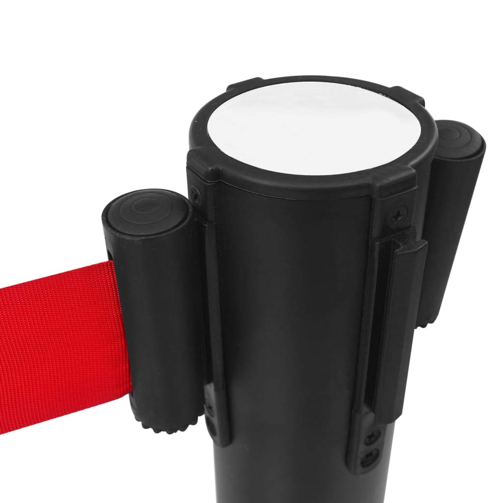 vidaXL Wirtschaft & Industrie Personenleitsystem 4-tlg Schwarz Eisen