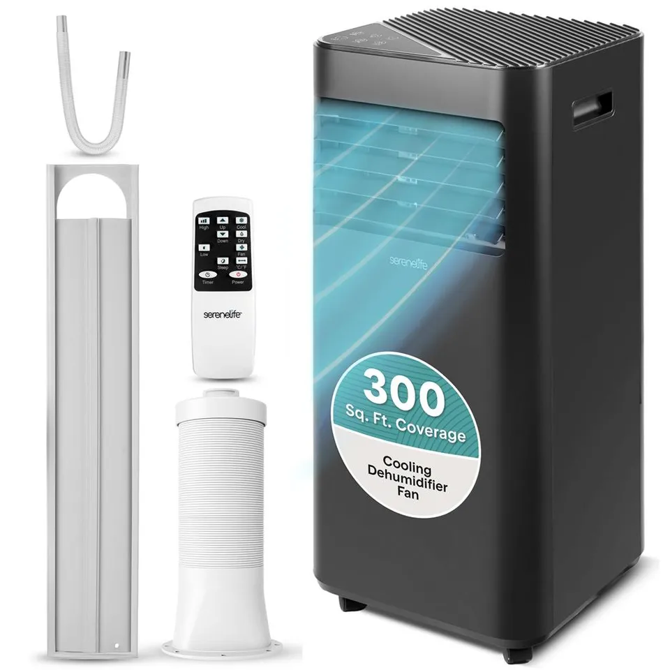 Serenelife Portable AC Klimagerät 8000 BTU Schwarz mobil