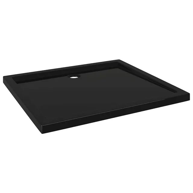 vidaXL Duschtasse 80x90 cm Schwarz ABS flach rechteckig