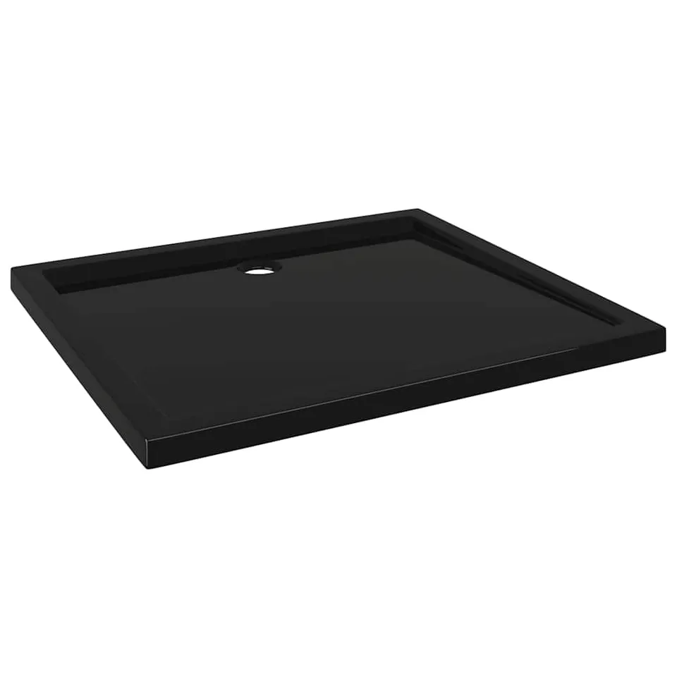 vidaXL Duschtasse 80x90 cm Schwarz ABS flach rechteckig