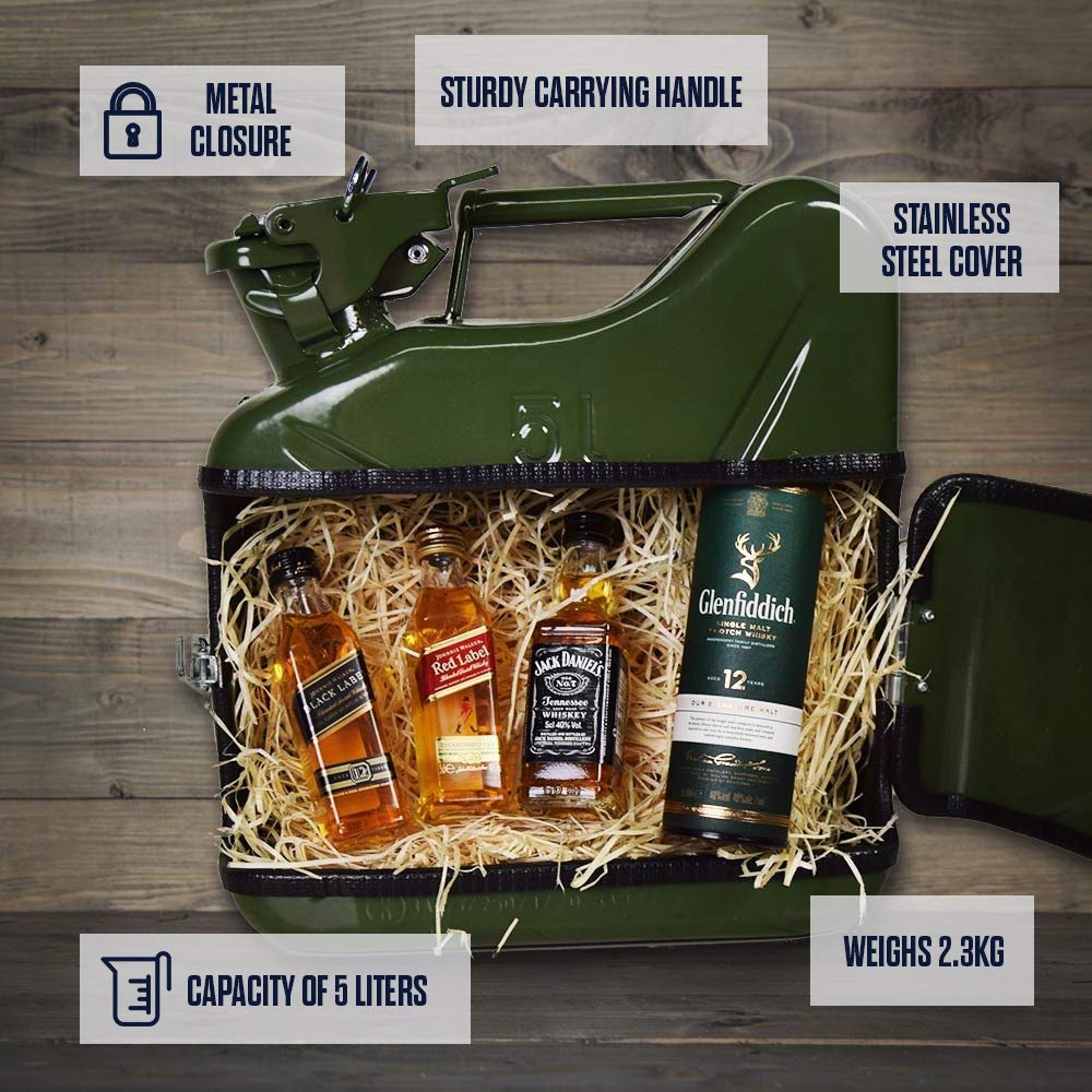 Mikamax Jerrycan Whiskey Bar 5L Minibar Schwarz Metall