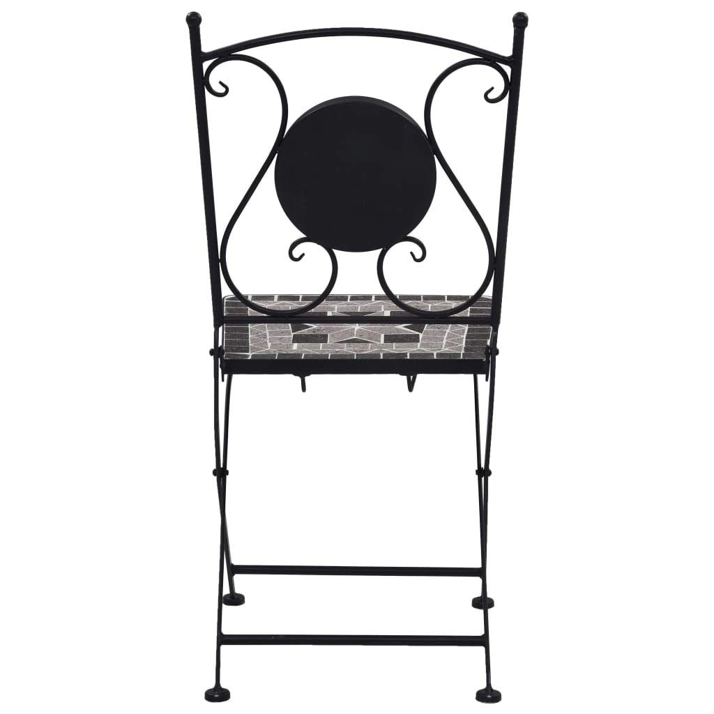 vidaXL Heim & Garten Bistro-Set 3-tlg Mosaik Grau Keramik
