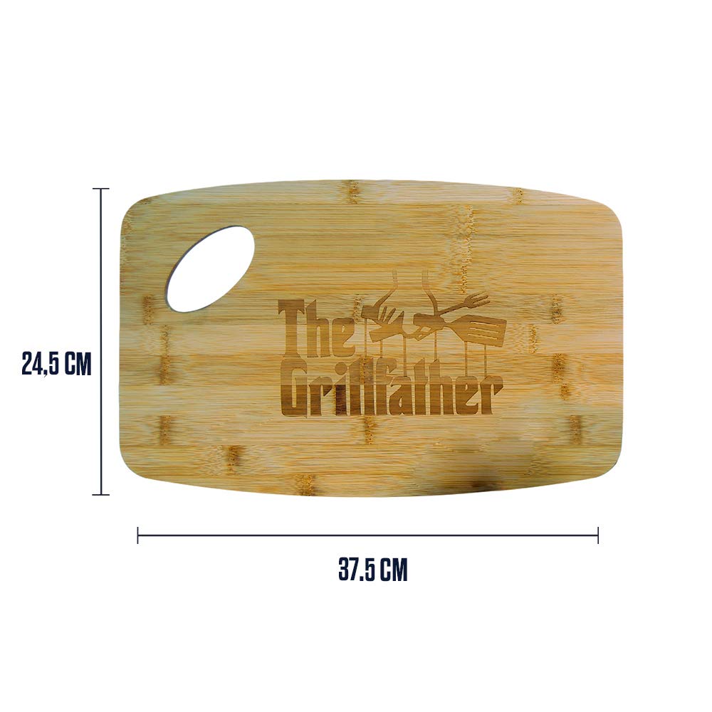 Mikamax Grillfather Schneidebrett Bambus 38x25 cm Gravur