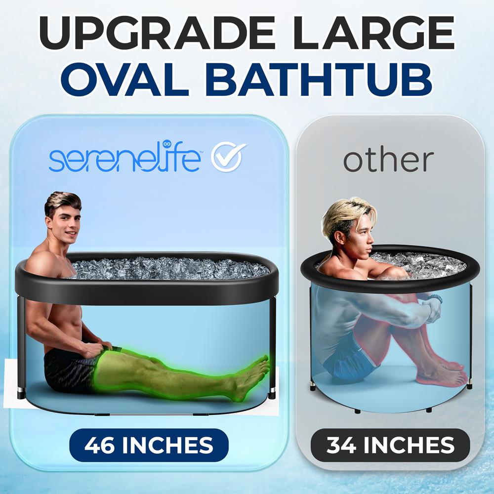 Serenelife Spa Eisbad 400 L isoliert mit Deckel tragbar