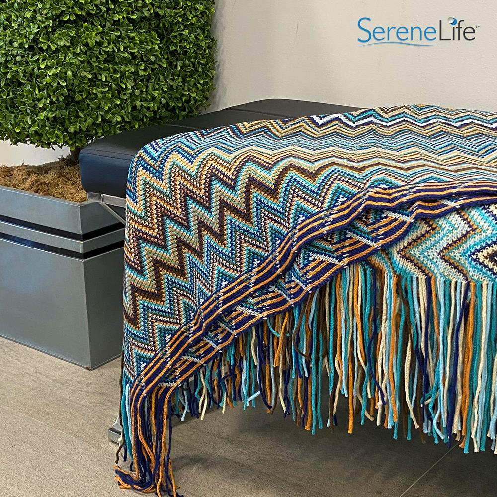 Serenelife Furniture Boho Decke 127x170 cm Acryl Quasten
