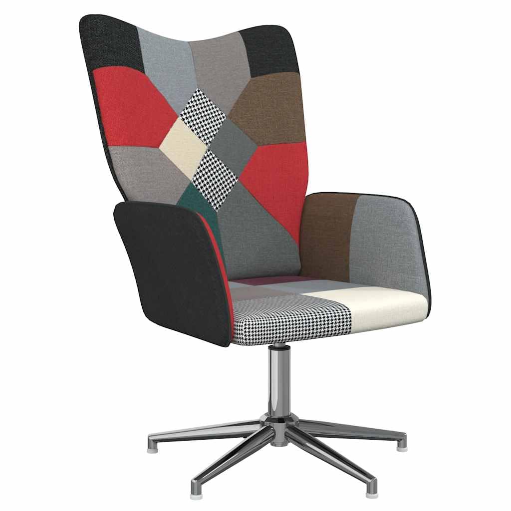 vidaXL Relaxsessel Patchwork Stoff Drehsessel Grau Schwarz