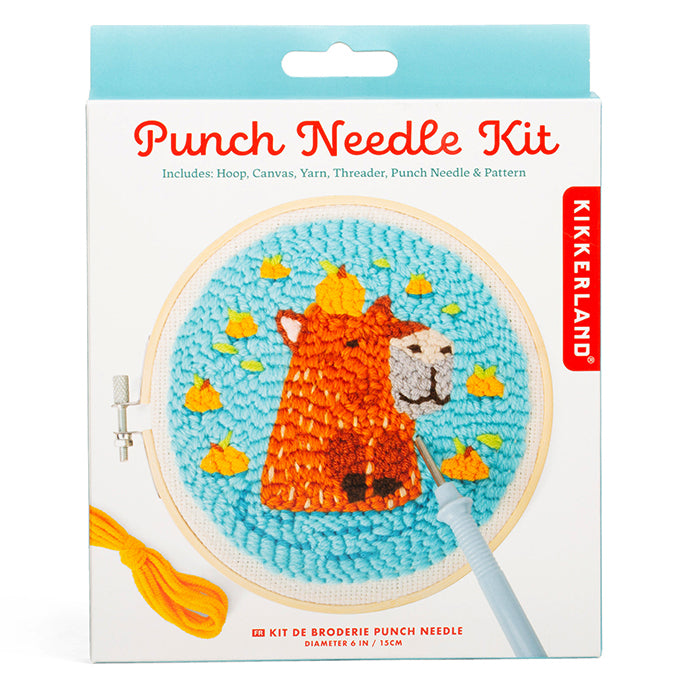 Kikkerland Crafters Capybara Punch Needle Stickset