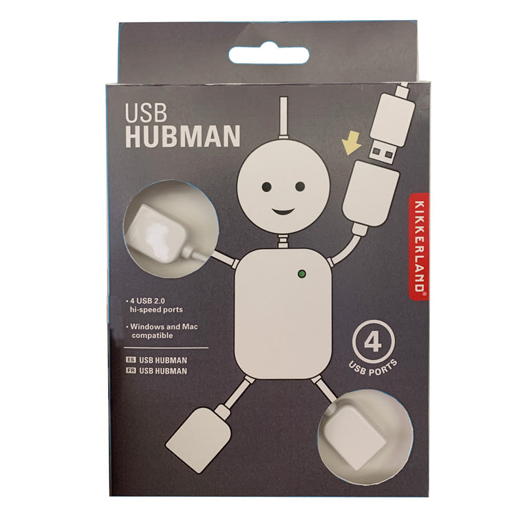 Kikkerland USB Hubman USB Hub Figur mit flexiblen Armen