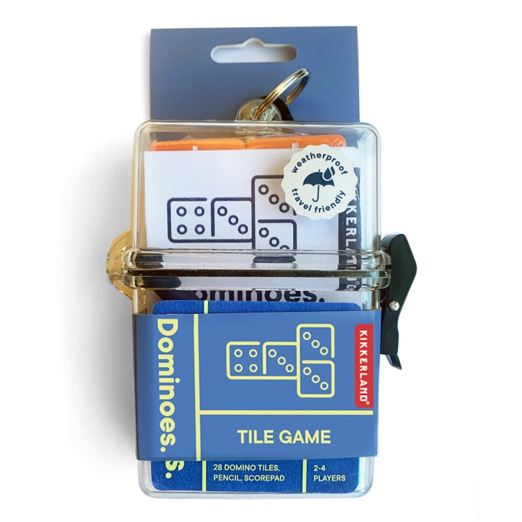 Kikkerland Play Domino Spiel wasserdicht 28-teilig mit Karabiner