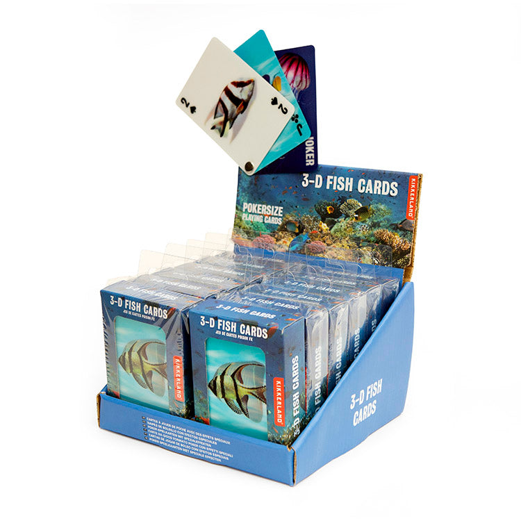 Kikkerland 3-D Fish Cards Spielkarten Poker