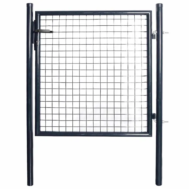 vidaXL Maschen-Gartentor Stahl verzinkt 100x100 cm grau