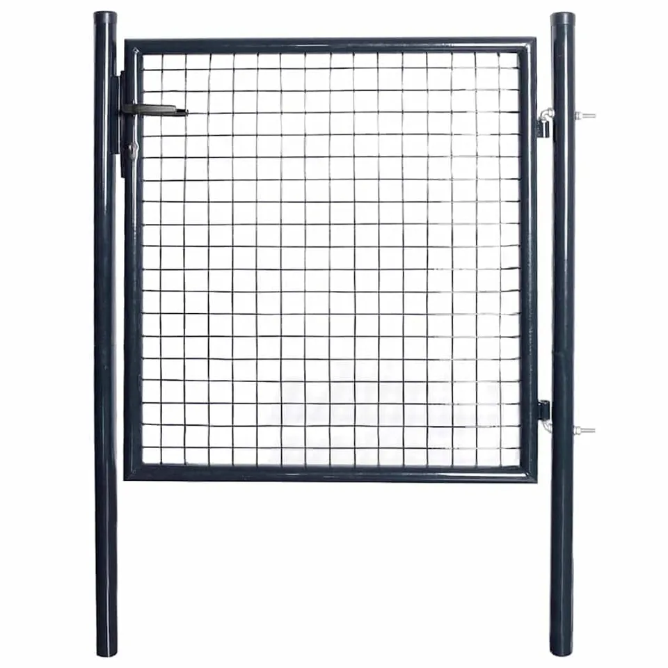 vidaXL Maschen-Gartentor Stahl verzinkt 100x100 cm grau