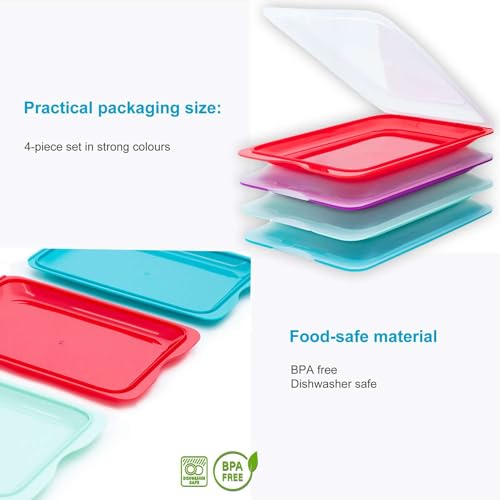 Intirilife Aufschnittboxen Set 4x BPA-frei stapelbar