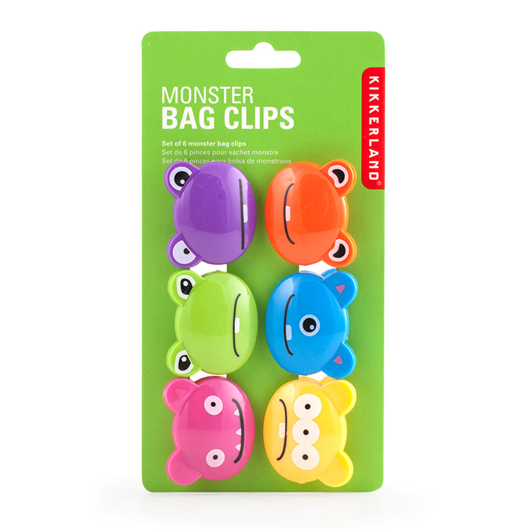 Kikkerland Kitchen Monster Tütenclips 6er Set bunt