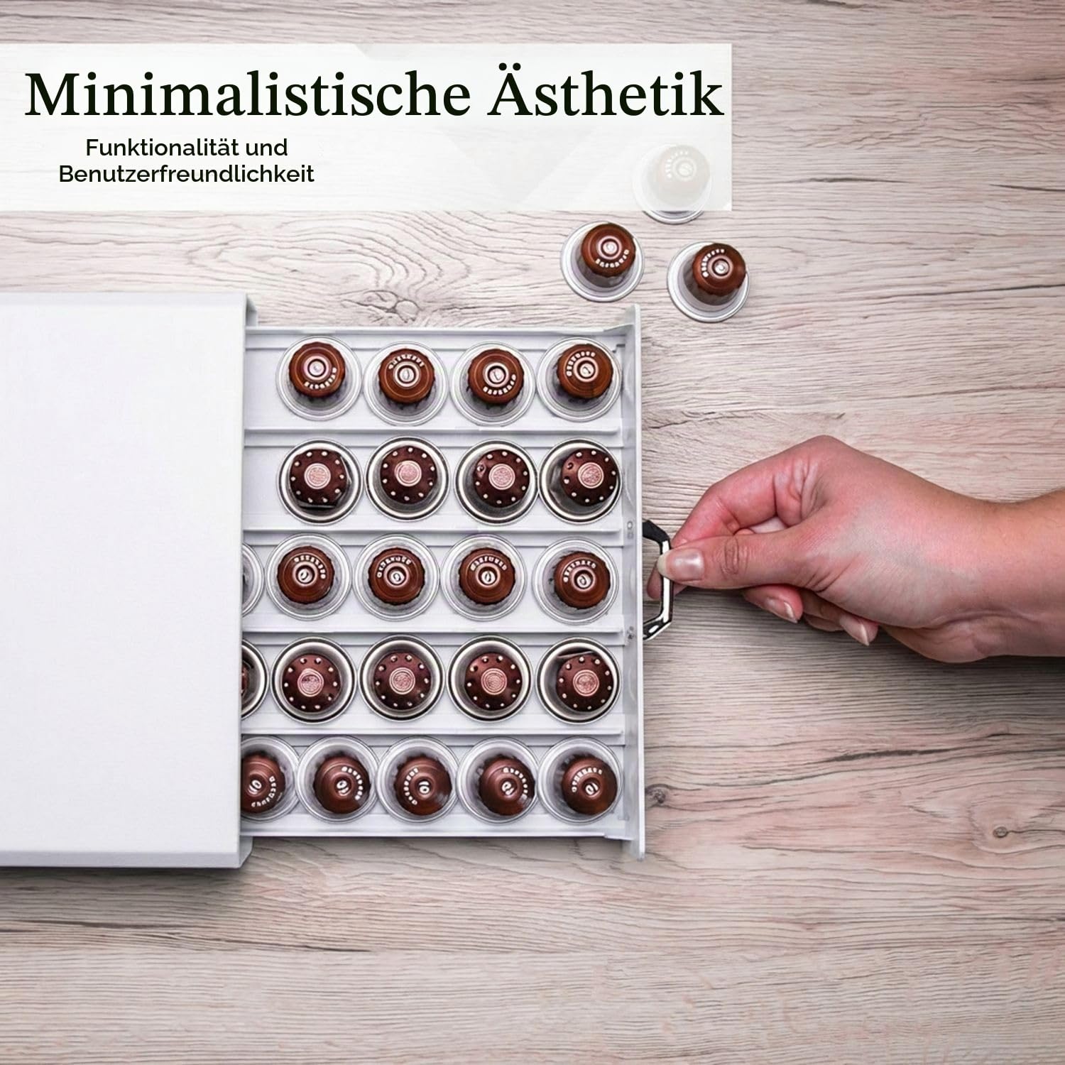 Intirilife Küche Kapselhalter Weiß 50 Nespresso 38 cm