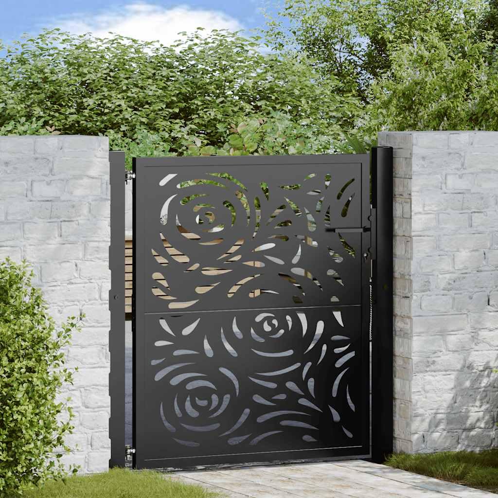 vidaXL Heim & Garten Gartentor 100x100cm Schwarz Flammendesign