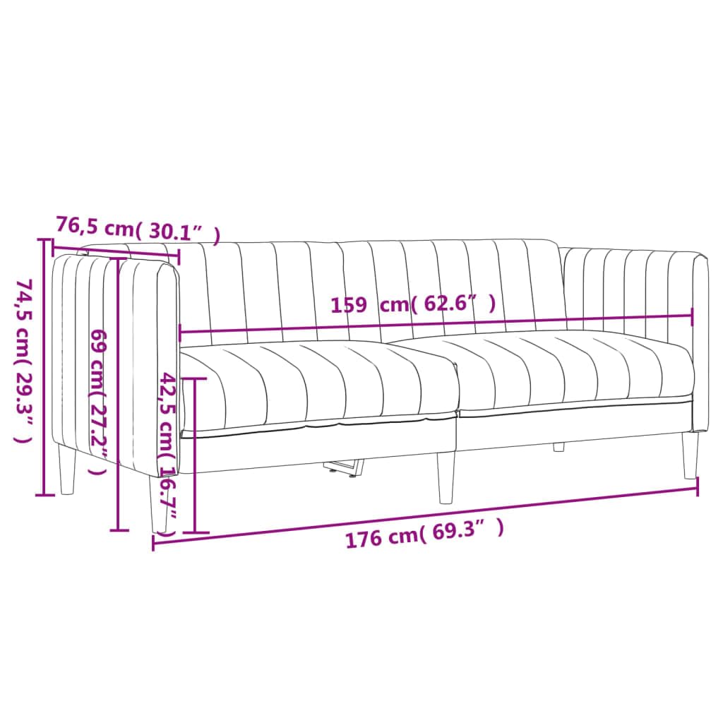 vidaXL Möbel 2-Sitzer-Sofa Creme Leinen Stoffsofa