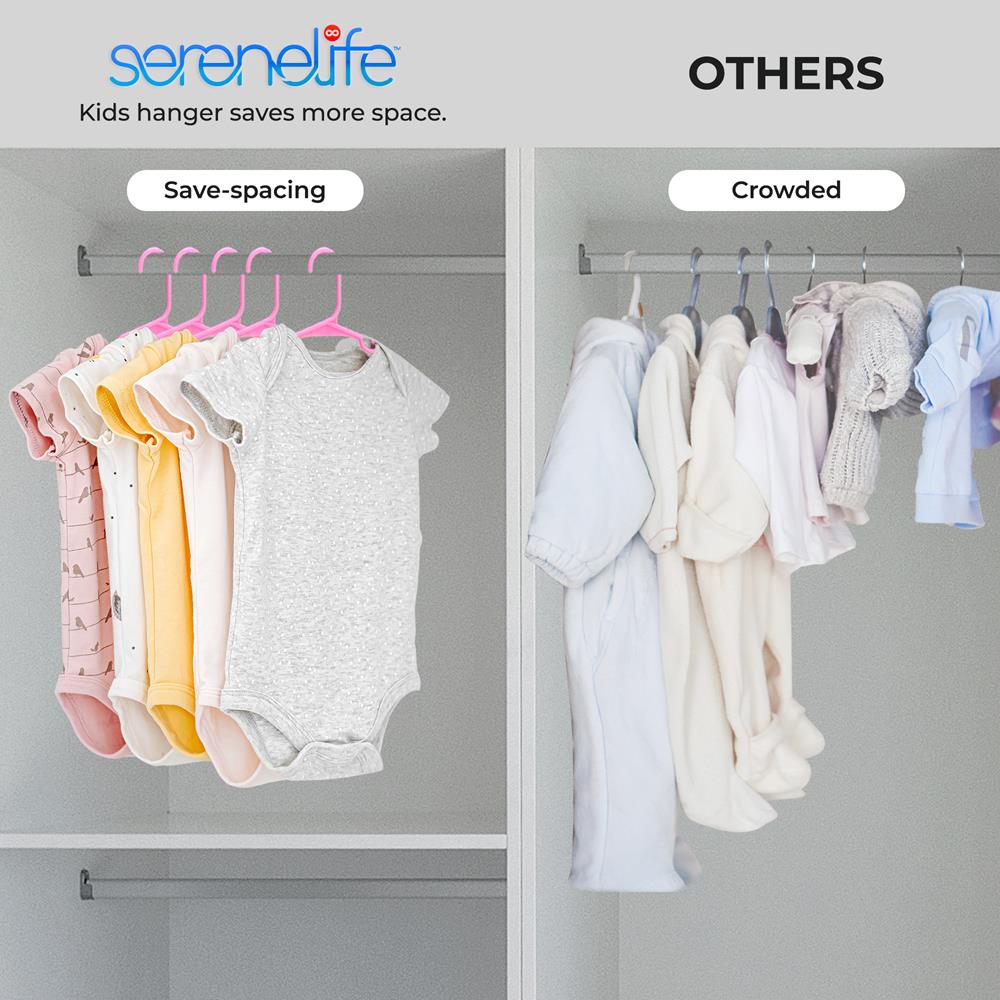 Serenelife Storage Kinderbügel 40er rosa rutschfest Kunststoff