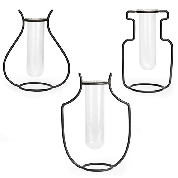 Kikkerland Home Geo Vase Vermehrungsstation Glas Holz
