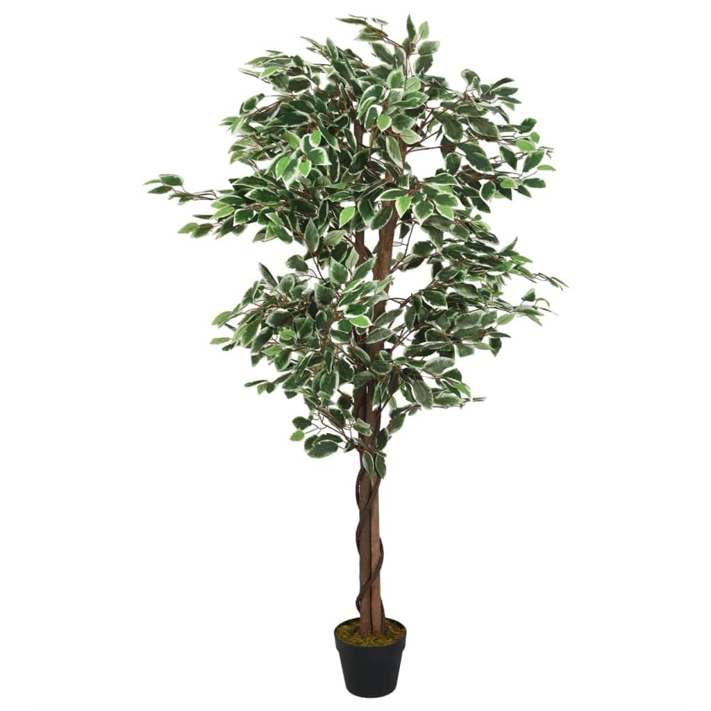 vidaXL Ficusbaum künstlich 120 cm Kunstpflanze grün 630 Blätter