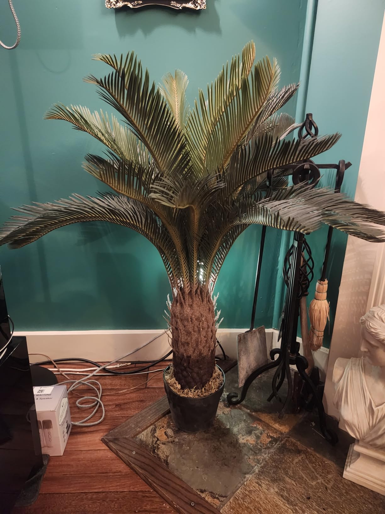 vidaXL Cycas-Palme Kunstpflanze Grün 90 cm mit Topf