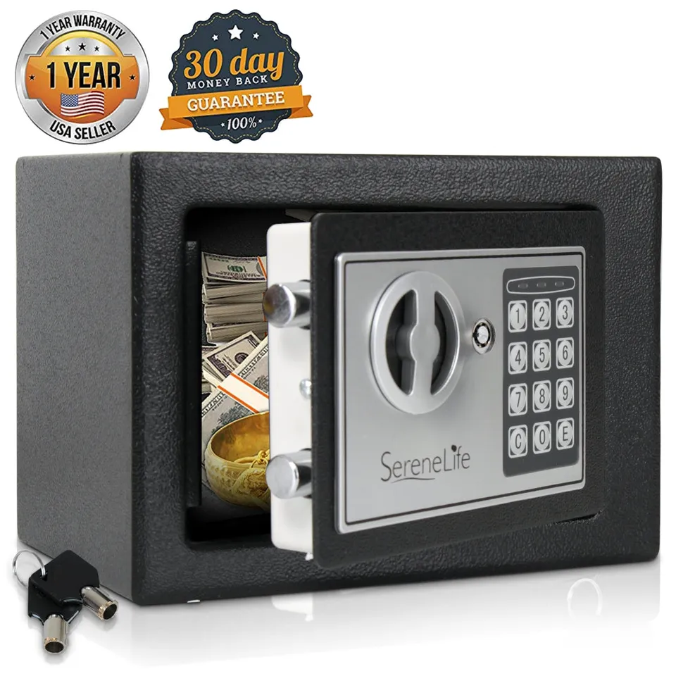 Serenelife Storage Tresor Kompakt Elektronisch Zahlencode Stahl