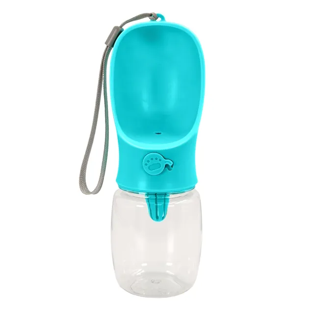 Intirilife Hunde Trinkflasche blau 300 ml auslaufsicher Kunststoff