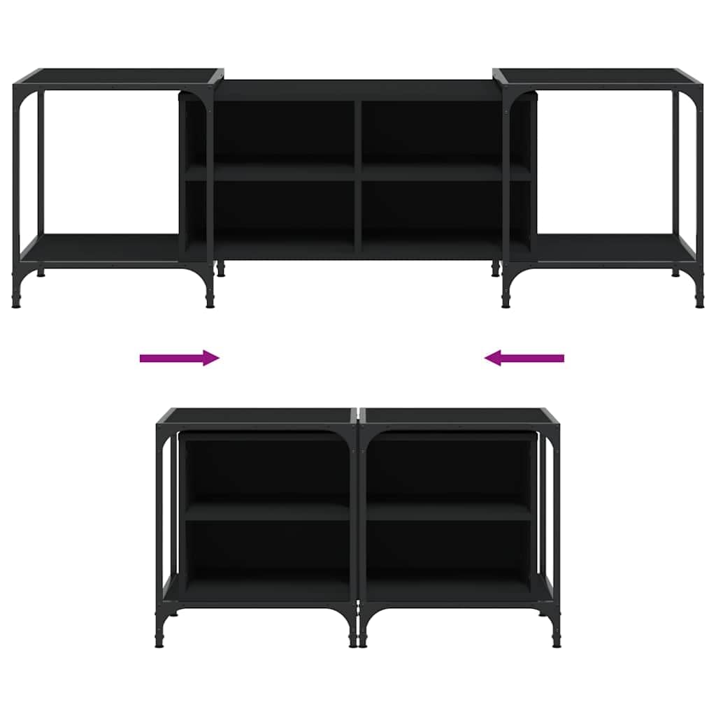 vidaXL Möbel TV-Schrank Schwarz 153x37x50 cm Holzwerkstoff Lowboard
