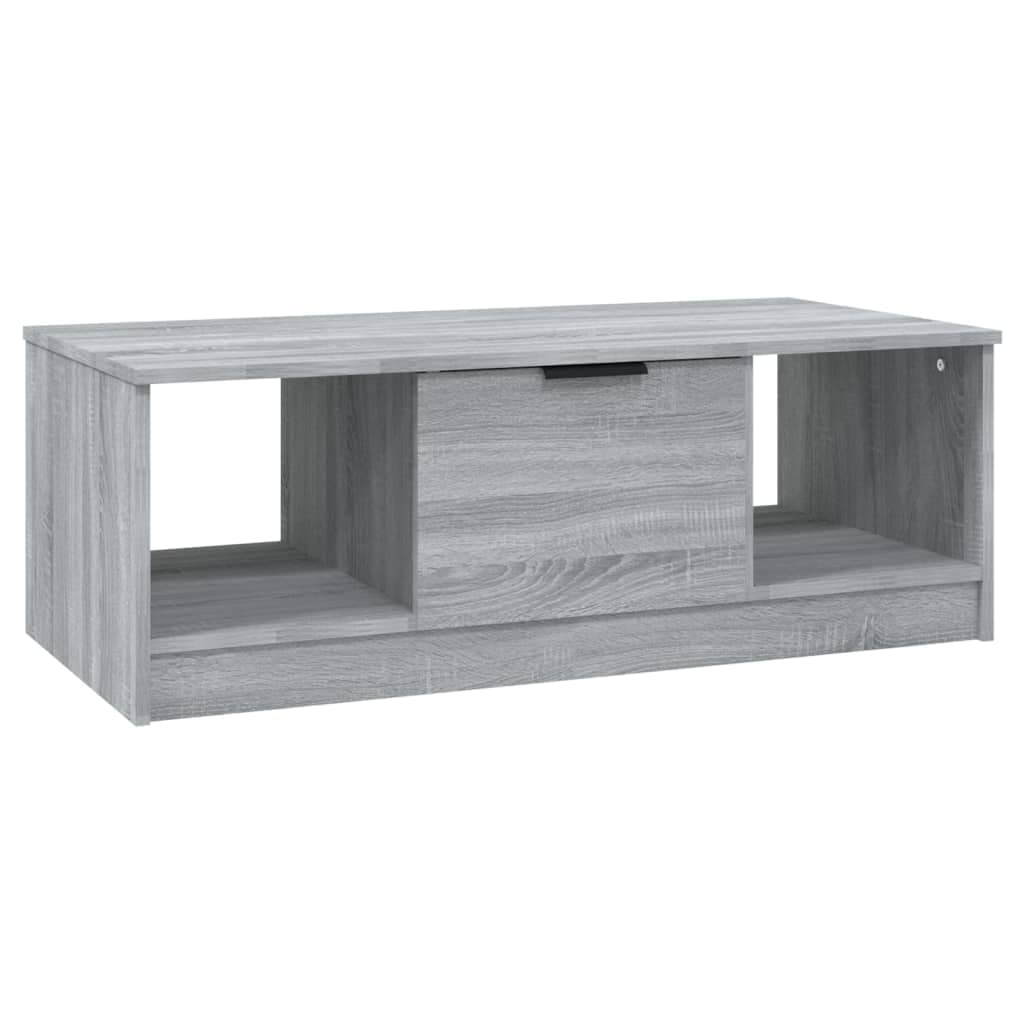 vidaXL Couchtisch 102x50x36 cm Weiß mit 3 Fächern Holz